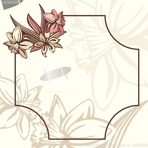 Image of romantic retro frame with flowers