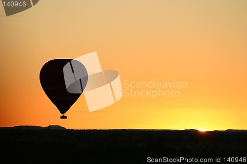 Image of balloon at sunrise