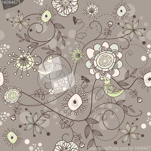 Image of seamless vector floral background