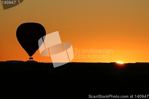 Image of balloon at sunrise