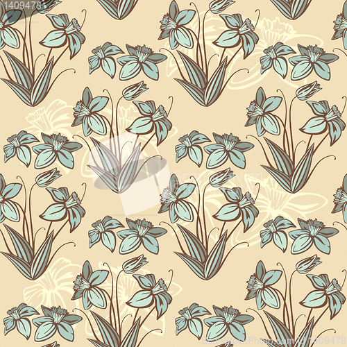 Image of seamless retro floral background