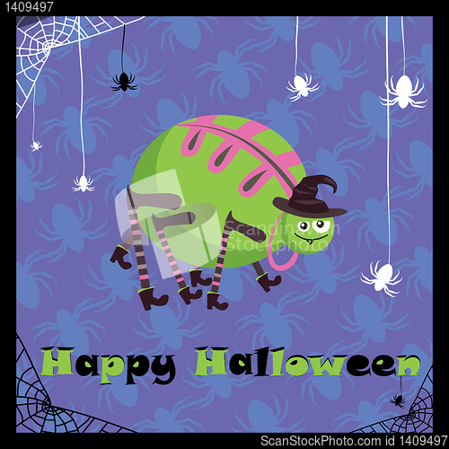 Image of greeting card with cute spider