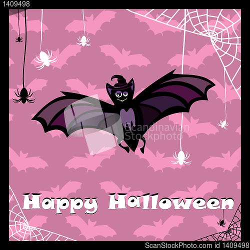 Image of greeting card with cute bat