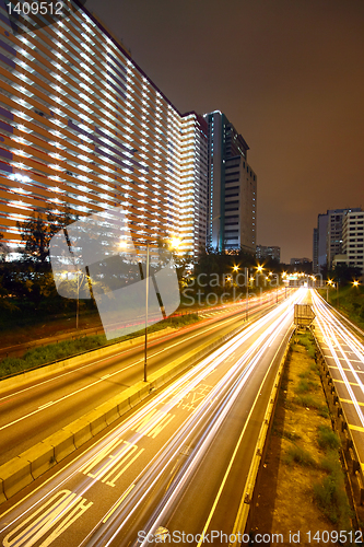 Image of business area of hongkong at night