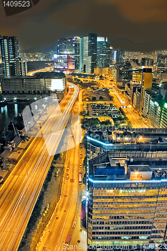 Image of urban downtown night, hong kong