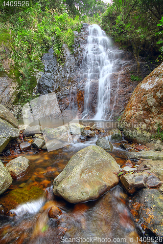 Image of Deep forest waterfall 