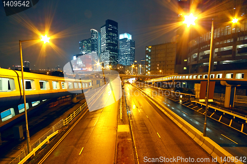 Image of modern urban city at night 