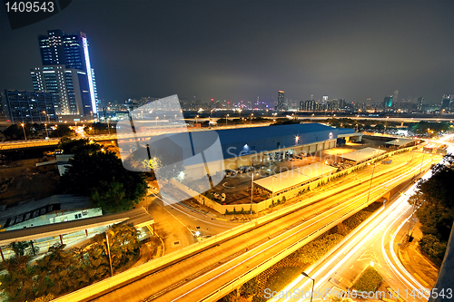 Image of modern urban city at night 