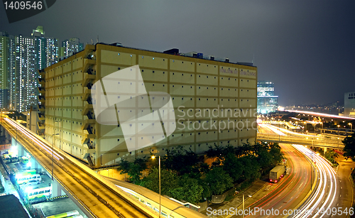 Image of modern urban city at night 