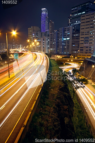 Image of urban downtown night, hong kong
