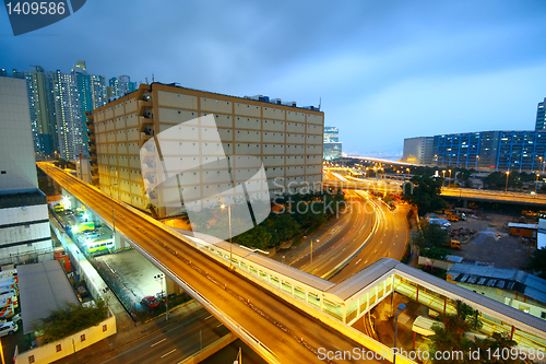 Image of urban city sunset