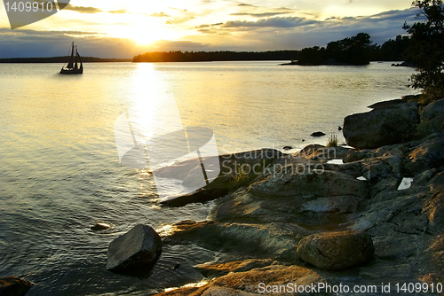 Image of Sunset in archipelago