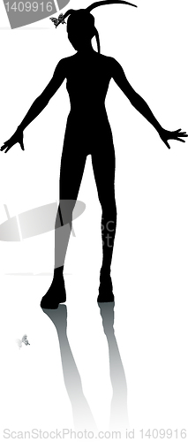 Image of Silhouette of a art girl