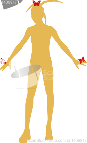 Image of Silhouette of a art girl