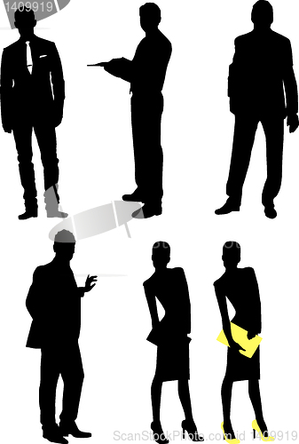 Image of Silhouettes of businessmen