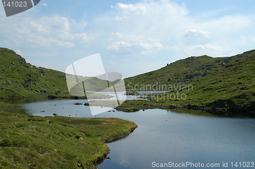 Image of Small mountain lake in summer