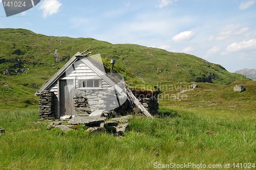 Image of Stone cottage in Norwegian mountain