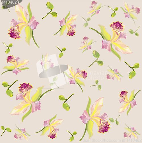 Image of Seamless background from a flowers ornament, fashionable modern wallpaper or textile.