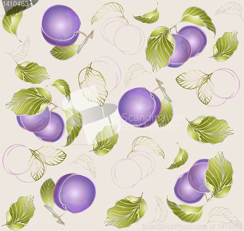 Image of Seamless background from a fruit  ornament, fashionable modern wallpaper or textile.   