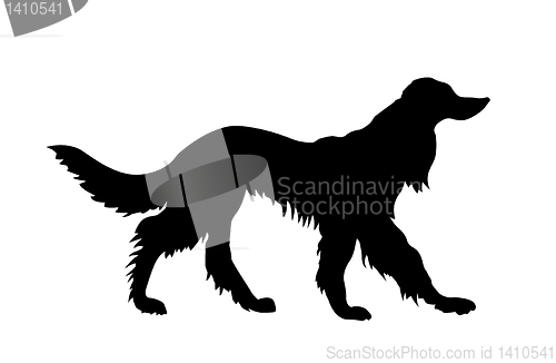 Image of vector silhouette pointer on white background