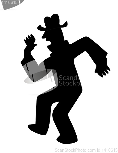 Image of vector silhouette dancing men on white background