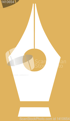 Image of vector silhouette pen on brown background