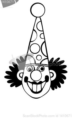 Image of vector silhouette clown on white background