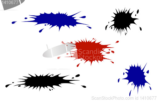 Image of vector set inkblot on white background