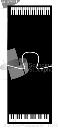 Image of vector silhouette grand piano on white background