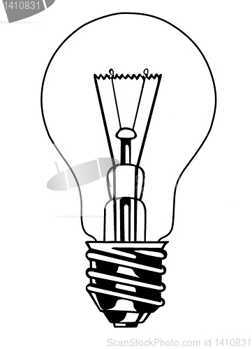 Image of vector light bulb on white background