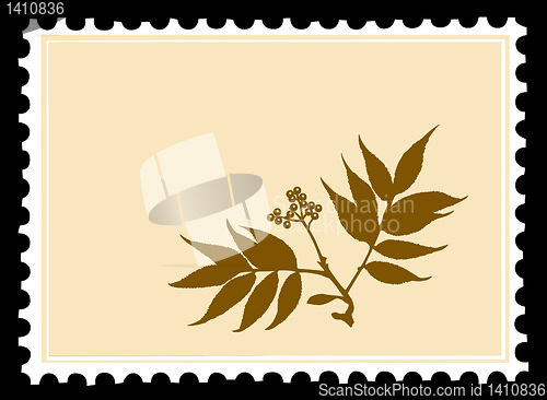 Image of vector postage stamps on black background