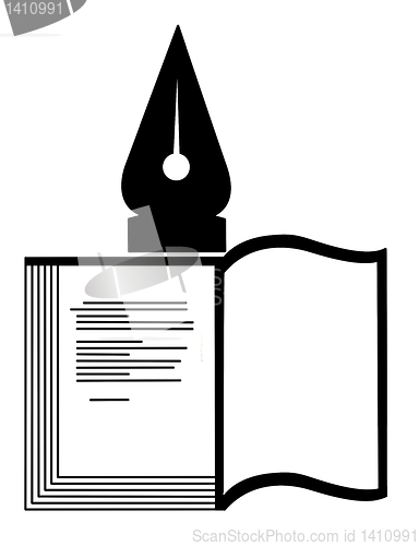 Image of vector silhouette of the book on white background