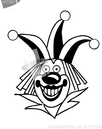 Image of vector silhouette clown on white background