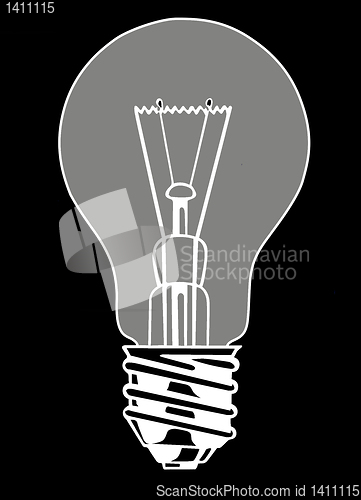 Image of vector light bulb on black background