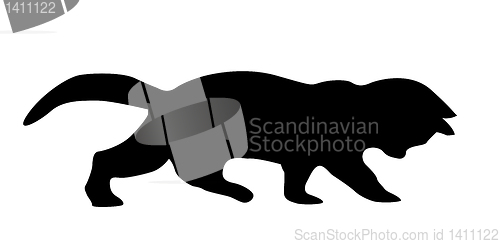 Image of vector silhouette cat on white background