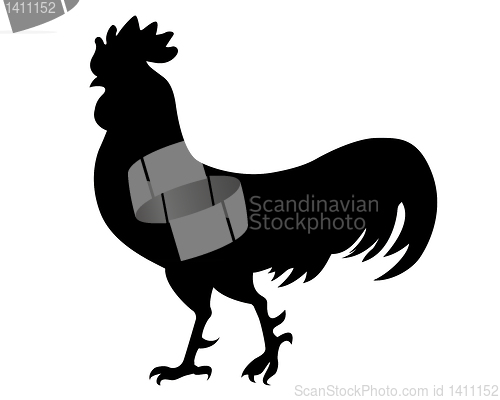 Image of vector silhouette cock on white background