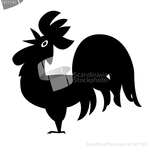 Image of vector silhouette cock on white background