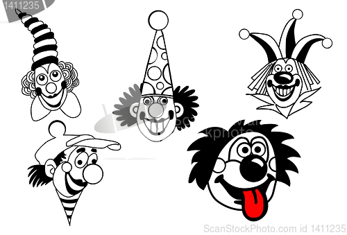 Image of vector set clown on white background