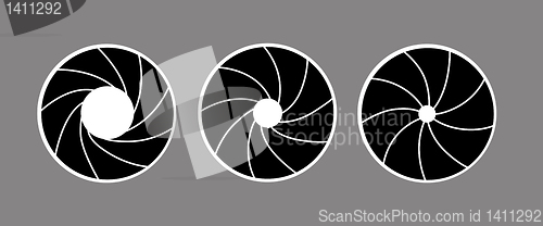 Image of vector silhouette of the diaphragm on white background 