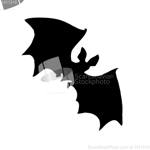 Image of vector silhouette bat on white background