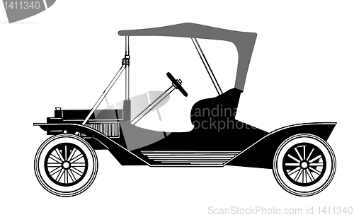 Image of vector silhouette car on white background