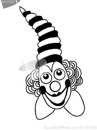 Image of vector silhouette clown on white background