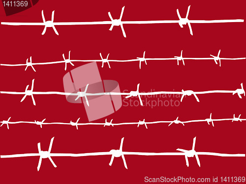 Image of  vector drawing of the barbed wire     