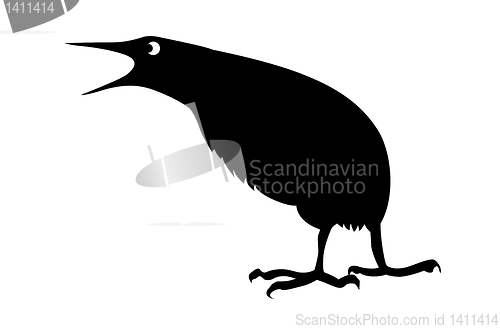 Image of vector silhouette bittern on white background