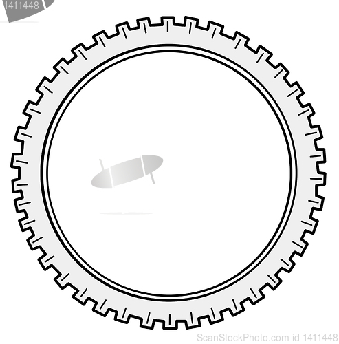 Image of vector silhouette cogwheel on white background
