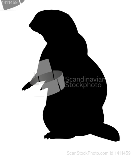 Image of vector silhouette gopher on white background
