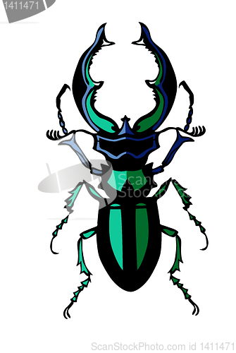 Image of vector silhouette of the bug on white background