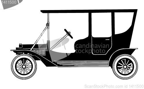 Image of vector retro car on white background