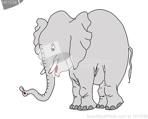 Image of vector drawing elephant on white background