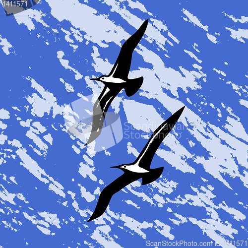 Image of vector silhouette swallow on abstract background